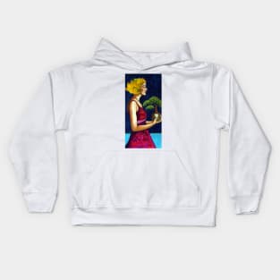 The Gift : portrait of a woman holding a tree Kids Hoodie